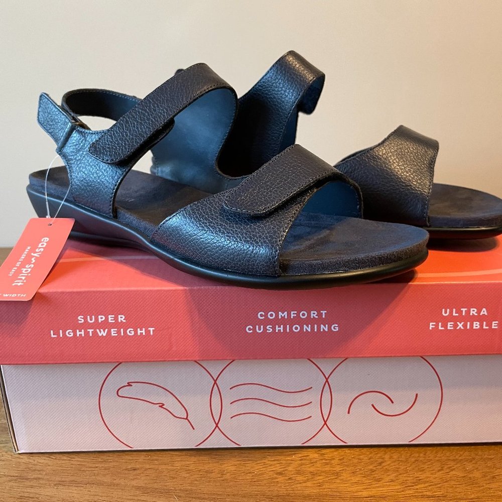 NIB Easy Spirit “Eshartwell” Navy Blue 9W Sandals, Summer Comfort Travel Wedding - Picture 7 of 12